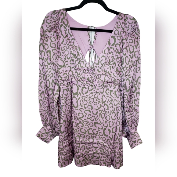 For Love And Lemons Purple Cheetah Leopard Mini Dress - Picture 2 of 7